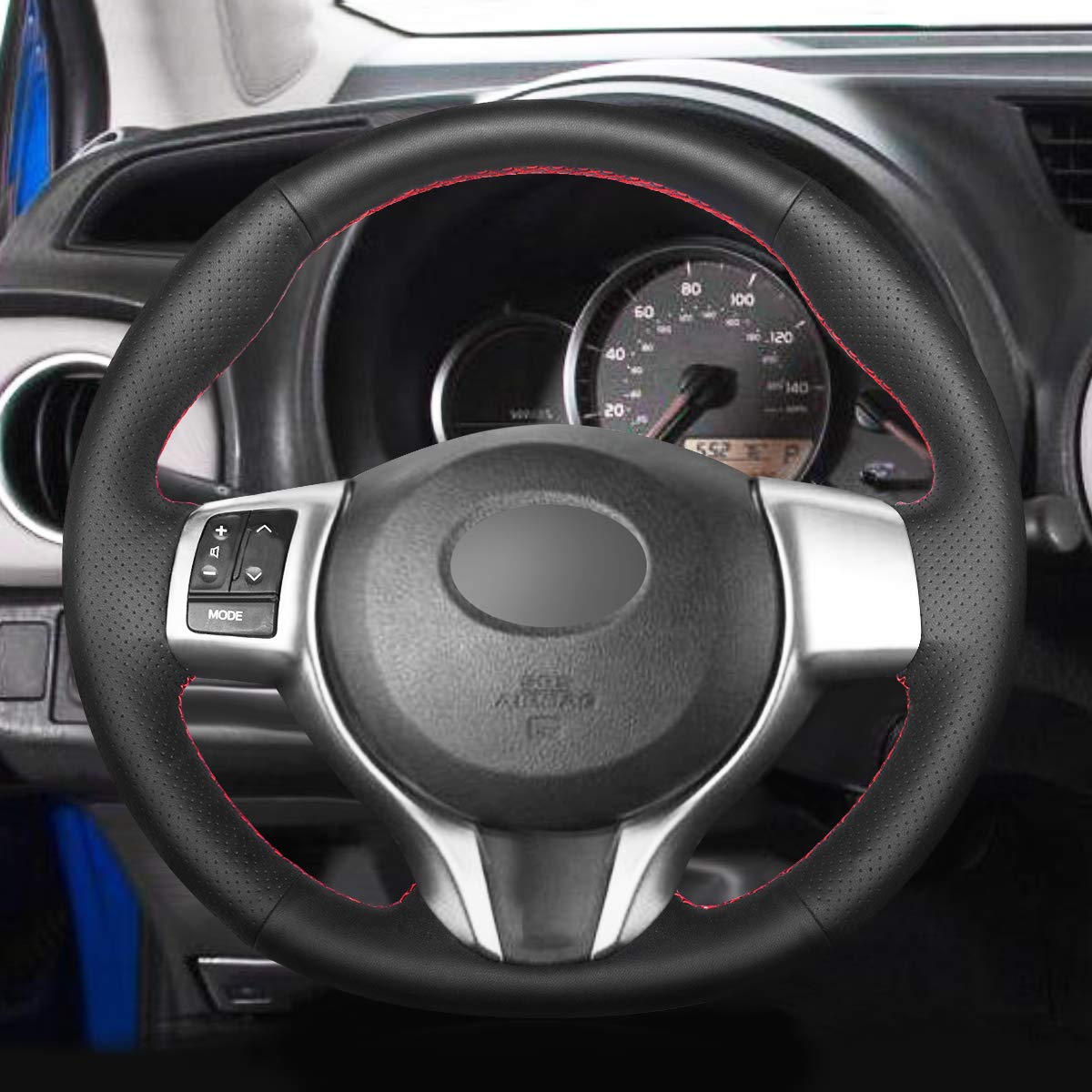 Loncky Auto Custom Fit OEM Black Genuine Leather Steering Wheel Covers